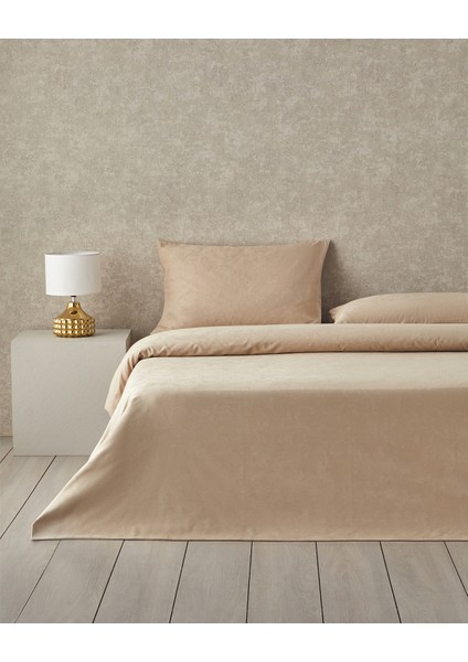 Royal Scroll Jakarlı Pamuk Saten King Size Nevresim Takımı 240 x 220 cm Antik Gold
