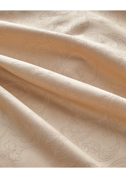 Royal Scroll Jakarlı Pamuk Saten King Size Nevresim Takımı 240 x 220 cm Antik Gold