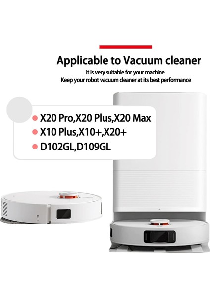 X20 Max, Pro, Plus, X20+, X10 Plus Robot Süpürge Parçaları Ana Yan Fırça Hepa Filtre Paspas Bezi Toz Torbaları (Yurt Dışından)