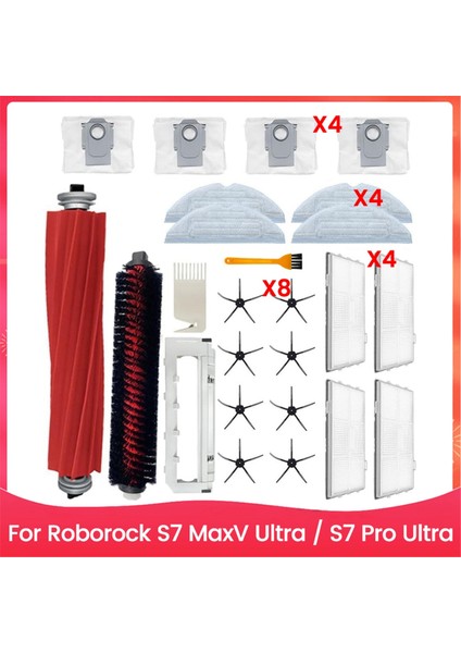 S7 Maxv Ultra / Pro Elektrikli Süpürge Ana Yan Fırça Hepa Filtreler Paspas Bezleri Toz Torbaları Aksesuarlar (Yurt Dışından)