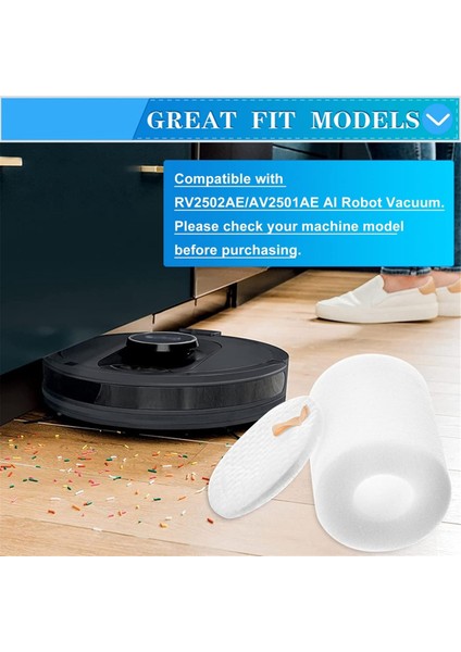 Aı Robot Vakumu Için Filtre Pamuğu RV2310 RV2310AE AV2501S AV2501AE RV2502AE Yedek Taban Ön Motor Filtreleri (Yurt Dışından)