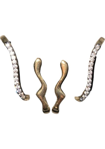 Gold Zirkon Taş Küpe