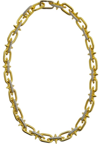 Vıp Gold Zirkon Taş Detay Kolye