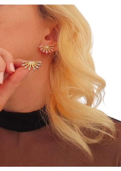 Gold Zirkon Taş Kutup Yıldızı Küpe fiyatları