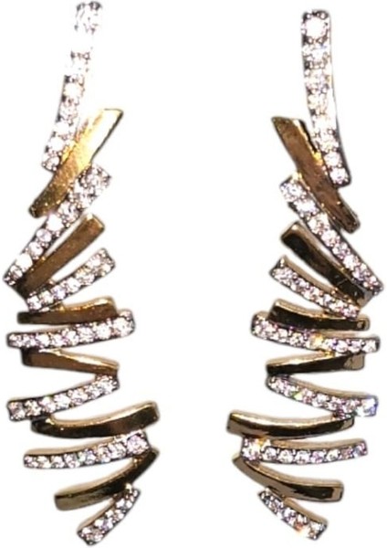 Gold Zirkon Taş Küpe