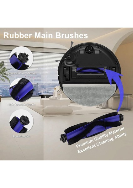 Robovac X8/ X8 Hybrid/ Pro Robot Süpürge Ana Yan Fırça Hepa Filtreleri Paspas Bezi Yedek Parçaları (Yurt Dışından)