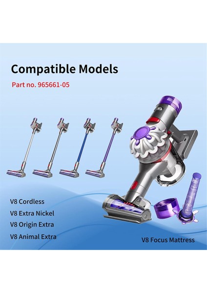 V8 Focus Yatak Kablosuz Son Filtreler ve Ön Filtreler Için Vakum Filtresi Değişimi, Parça No. 965661-05 (Yurt Dışından)