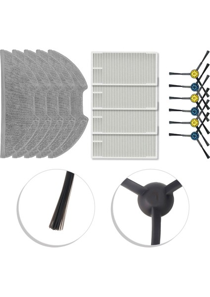 Obode A8 / E10S Eta Pro 624 Süpürme Robotu Elektrikli Süpürge Aksesuarları Için Yan Fırça Filtre Mop Bezi (Yurt Dışından)