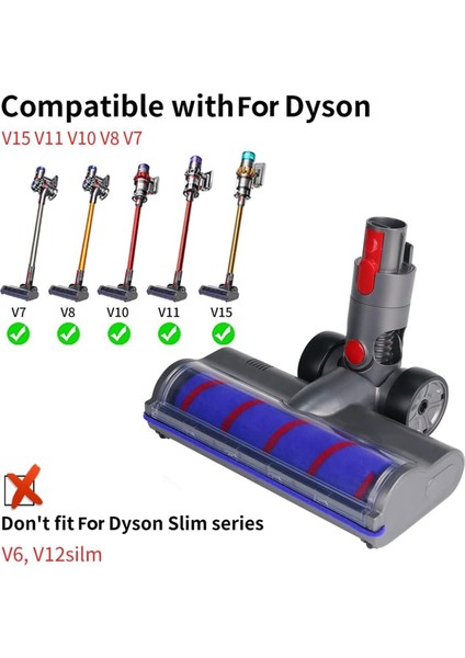 V8 V10 V11 V15, Vakum Parçaları, Hızlı Çıkarma ve LED Işıklı Yumuşak Silindir Için Yedek (Yurt Dışından)