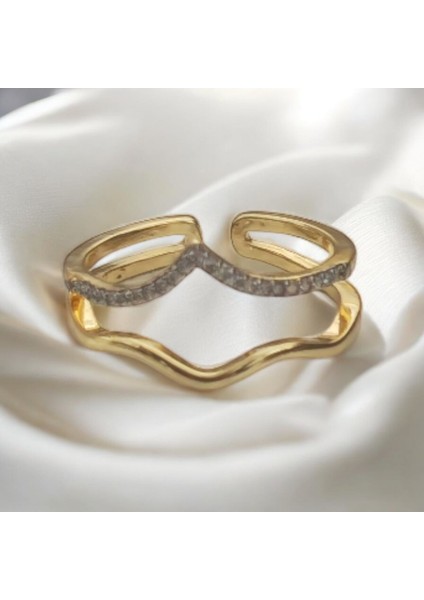 Gold Zirkon Taş Yüzük
