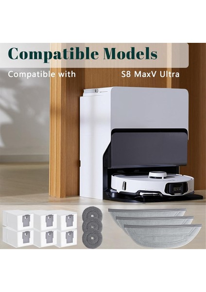 S8 Maxv Ultra Için Yedek Parçalar Toz Torbaları Paspas Pedleri Robot Süpürge Aksesuarları Kiti (Yurt Dışından) modelleri