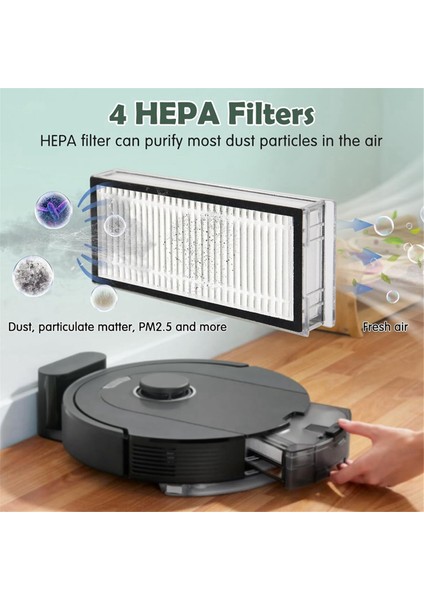 Q5 Pro / Pro+ Q8 Max Max+ Robot Süpürge Ana Yan Fırça Hepa Filtre Paspas Bezi Toz Torbaları (Yurt Dışından)