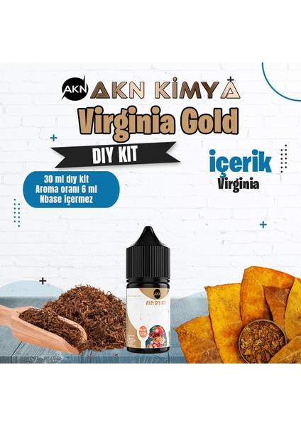 Virginia Gold Dıy Kit Gıda Aroması %20 Oranda Aroma İçerir (Hazır Değildir )