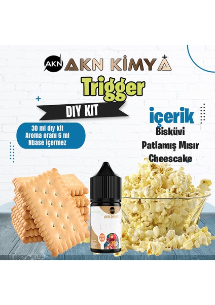 Trigger Dıy Kit Bisküvi Patlamış Mısır Gıda Aroması %20 Oranda Aroma İçerir (Hazır Değildir )
