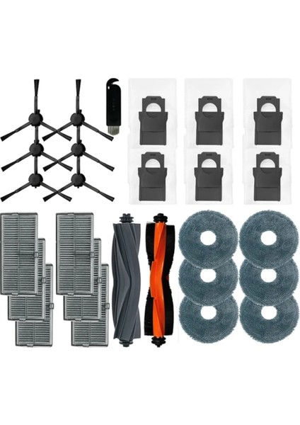 X30 / Pro Ultra Ana Yan Fırça Hepa Filtre Paspas Pedleri Toz Torbaları Için 27 Adet Yedek Parça (Yurt Dışından)