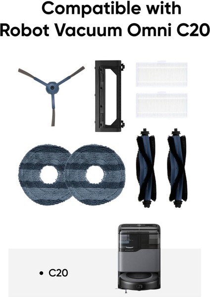 Robot Vakum Omni C20 Ana Yan Fırça Paspas Bezi Filtre Yedek Parça Aksesuarları (Yurt Dışından) modelleri