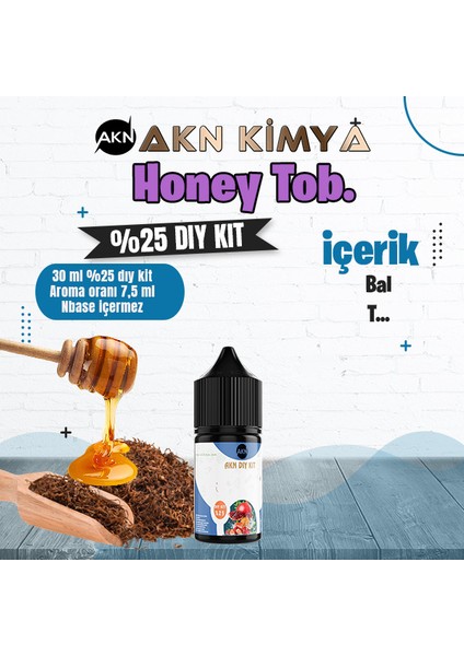 Honey Tob Yoğun Dıy Kit Gıda Aroması %25 Oranda Aroma İçerir (Hazır Değildir )