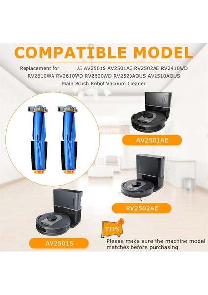 RV2300 RV2310 RV2310AE AV2310 AV2310AE RV2320S AV2501AE RV2502AE Robot Süpürge Parçaları Için Ana Silindir Fırçası (Yurt Dışından)