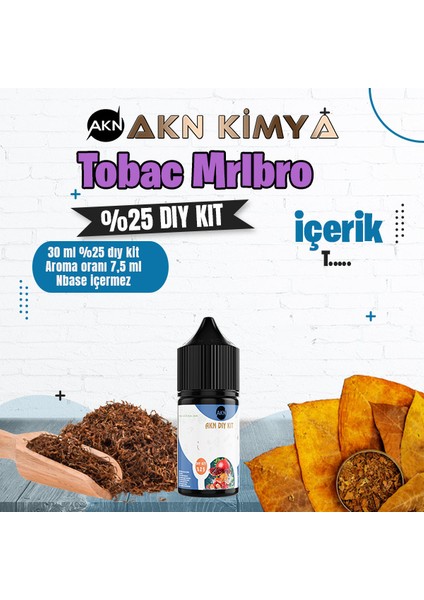 Tobac Mrlbro Yoğun Dıy Kit Gıda Aroması %25 Oranda Aroma İçerir (Hazır Değildir )