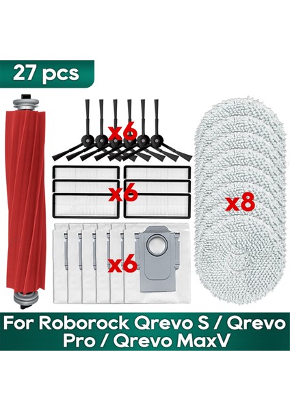 Qrevo Pro/ Maxv/ S Robot Süpürge Aksesuarları Paspaslar Hepa Filtre Ana Yan Fırça Parçaları Değişimi (Yurt Dışından)