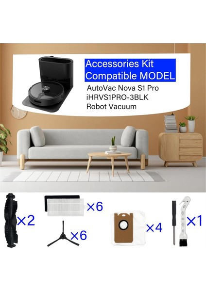 Autovac S1 Pro, IHRVS1PRO-3BLK Robot Süpürge Yedek Parçaları Için Aksesuar Kiti (Yurt Dışından)