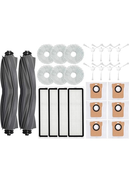 Robot Vakum X10+ X10 Plus B101GL Aksesuarları Ana Yan Fırça Hepa Filtre Toz Torbası Paspas Bezi (Yurt Dışından)