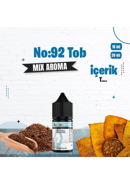 No 92 Tob Dıy Kit Gıda Aroması %20 Oranda Aroma İçerir (Hazır Değildir )