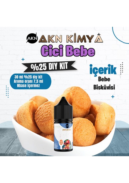Cici Bebe Yoğun Dıy Kit Bebe Bisküvisi Gıda Aroması %25 Oranda Aroma İçerir (Hazır Değildir )