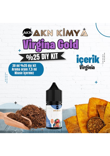 Virginia Gold Yoğun Dıy Kit Gıda Aroması %25 Oranda Aroma İçerir (Hazır Değildir )