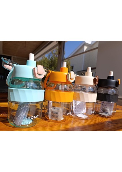 Pipetli Su Matarası Tritan Siyah 700ML