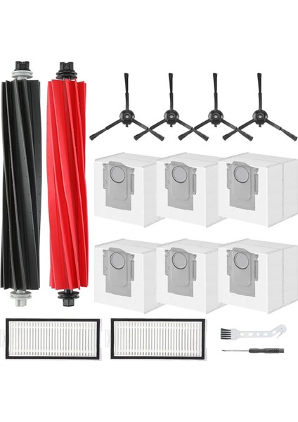 Q5 Max+ / Duoroller+ Robot Süpürge Ana Yan Fırça Hepa Filtre Toz Torbaları Yedek Parçaları (Yurt Dışından)