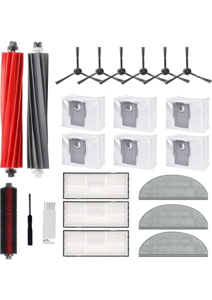 S8 Pro Ultra Robot Süpürge Ana Yan Fırça Hepa Filtreler Paspas Bezi Toz Torbaları Yedek Parçaları (Yurt Dışından)