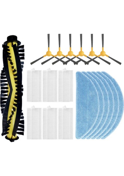 Pvcr 3300 Iq Home Aqua Roller Yan Fırça Hepa Filtre Paspas Bezleri Rag Robot Süpürge Aksesuar Parçası, 19 Adet (Yurt Dışından)
