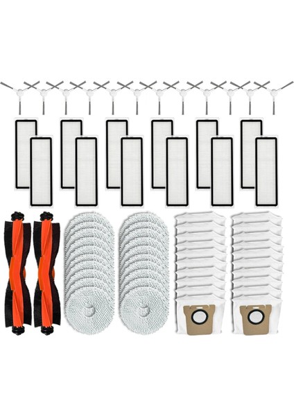 Robot Vakum X20+, X10+ / X20 Plus, X10 Plus Parçaları Ana Yan Fırça Hepa Filtre Paspas Bezi Toz Torbası Aksesuarları (Yurt Dışından)