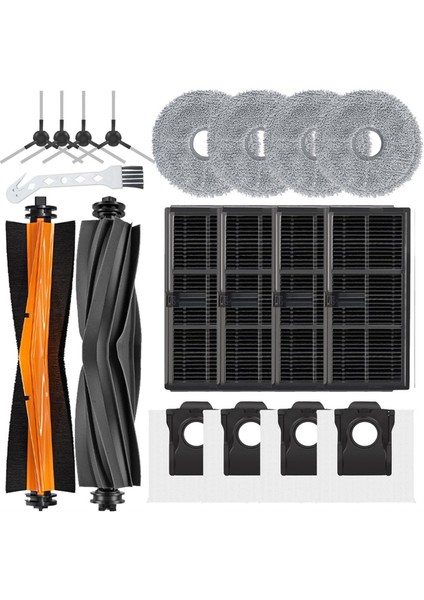 X30 Ultra Robot Için Aksesuar Seti Ana Fırça Yan Paspas Pedi Hepa Filtreleri Toz Torbaları Temizleme Aleti Parçaları (Yurt Dışından)