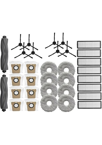 Bot L20 Ultra / X20 Pro Vakum Için Aksesuar Seti Yedek Parçalar Ana Yan Fırça Hepa Filtre Paspas Toz Torbası (Yurt Dışından)