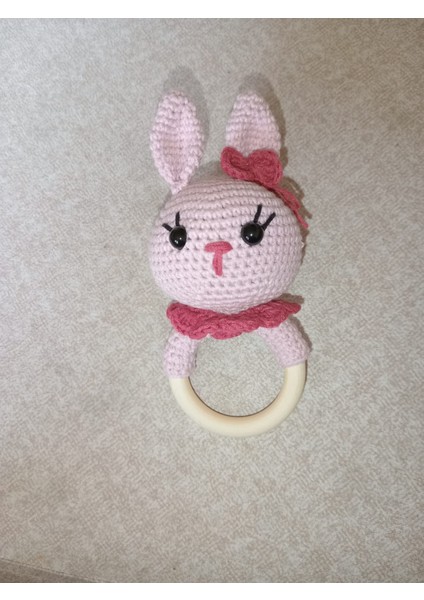 Amigurumi Miniklerden Pembe Tavşan Çıngırak Sağlıklı Oyuncak El Örgüsü modelleri