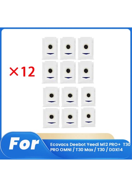 M12 Pro+ T30 Pro Omnı / Max DDX14 Süpürge Aksesuarları Için 12 Adet Toz Torbası (Yurt Dışından)