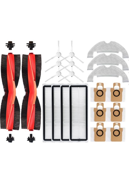 Robot Vakum X10 B102GL Yedek Yedek Parçalar Yıkanabilir Ana Yan Fırça Hepa Filtre Paspas Bezi Toz Torbası (Yurt Dışından)