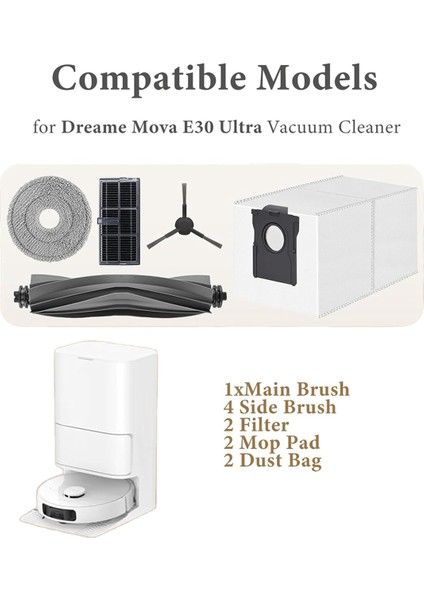 E30 Ultra Elektrikli Süpürge Için 16 Adet Aksesuar Seti Ana Yan Fırça Hepa Filtre Paspas Pedi Toz Torbaları (Yurt Dışından) indirimleri