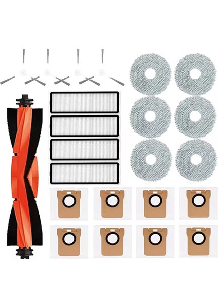 Robot Vakum X20+/X20 Plus Parça Aksesuarları Ana Yan Fırça Hepa Filtre Paspas Bezi Toz Torbası (Yurt Dışından)