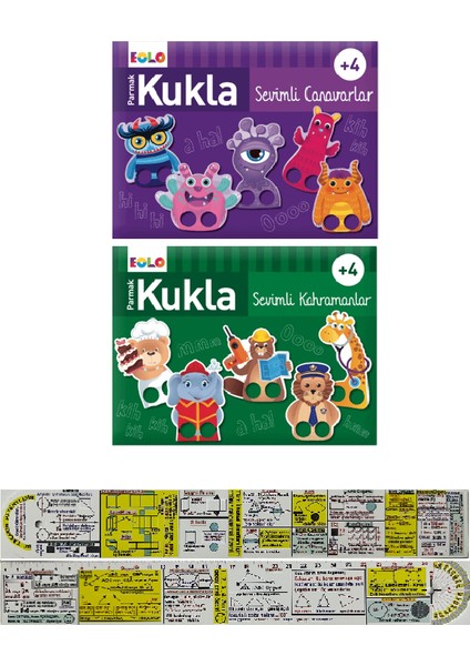 Parmak Kukla Sevimli Canavarlar / Kahramanlar 2'li Set (Matematik Öğreten Cetvel)