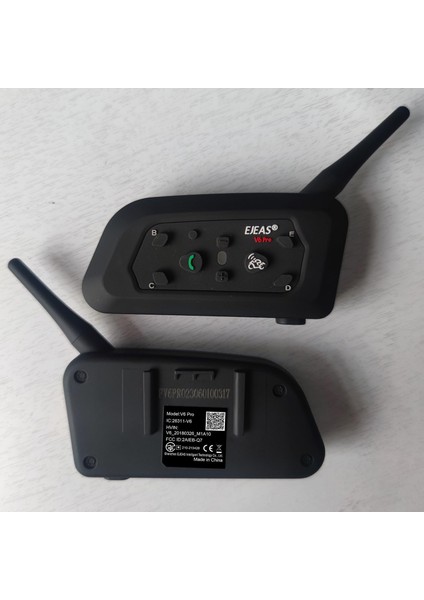 Motosiklet Kaskı Interkom Kulaklığı, Ejeas V6 Pro Sürücü Için 5 Yönlü Eşleştirmeli Kablosuz Interkom Sistemi Su Geçirmez Ip6 Konuşma Menzili 1200M Telefon Bağlantısı Eller Serbest Stereo Müzik 2 Paket fırsatları
