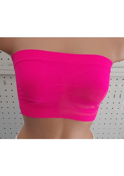 Kadın Strapless Büstiyeri 2'li Paket Beden L-Xl Renk Fuşya-Sarı