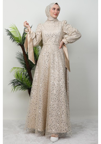 Betül Tesettür Abiye Gold modelleri