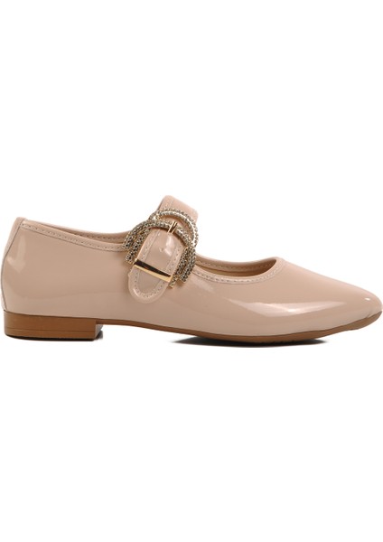 Bej Rugan Tokalı Kadın Abiye Ayakkabı modelleri