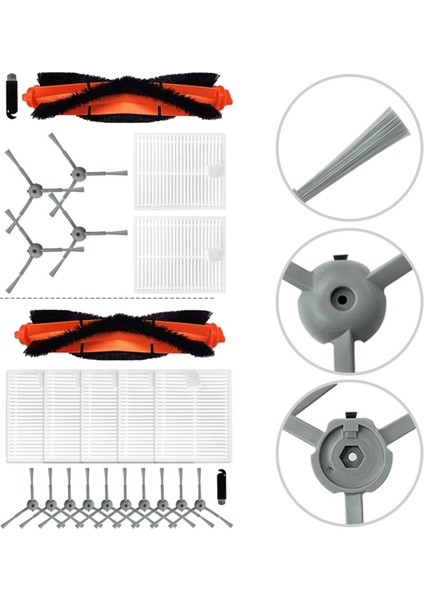 L20 V8 Pro Robot Süpürge Ana Yan Fırça Hepa Filtreleri Değiştirme Kiti (Yurt Dışından)