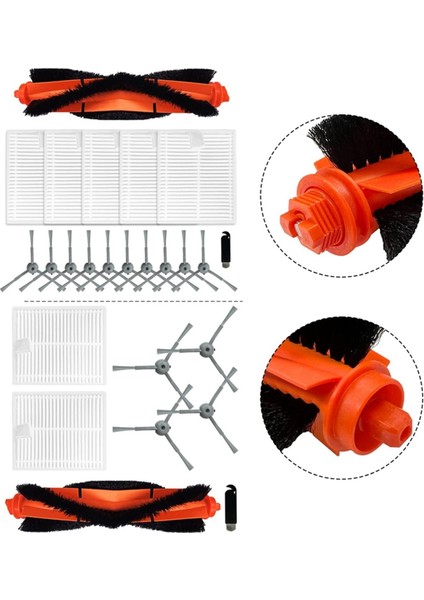 L20 V8 Pro Robot Süpürge Ana Yan Fırça Hepa Filtreleri Değiştirme Kiti (Yurt Dışından)