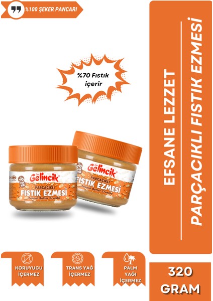 Parçacıklı Fıstık Ezmesi 320 gr Kavanoz