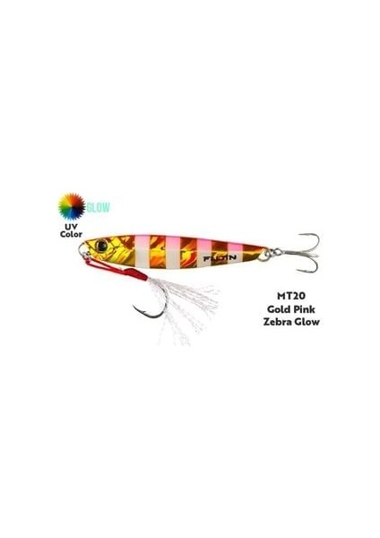 Jig-X 40GR Shore Jigging Jig Yem MT20 Gold Zebra Glow